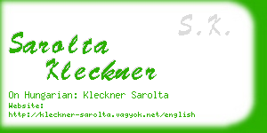 sarolta kleckner business card